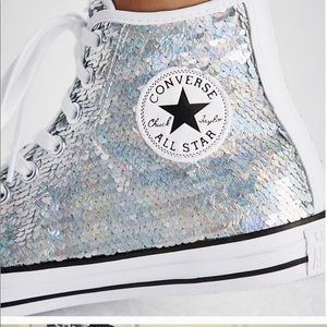 Sequin Converse high tops